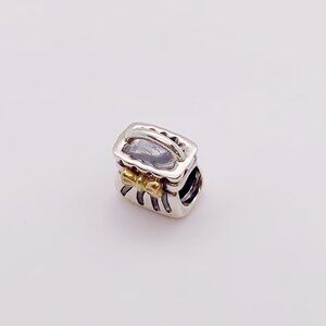Pandora Silver &Gold-Plated Bow Shopping Purse Bag